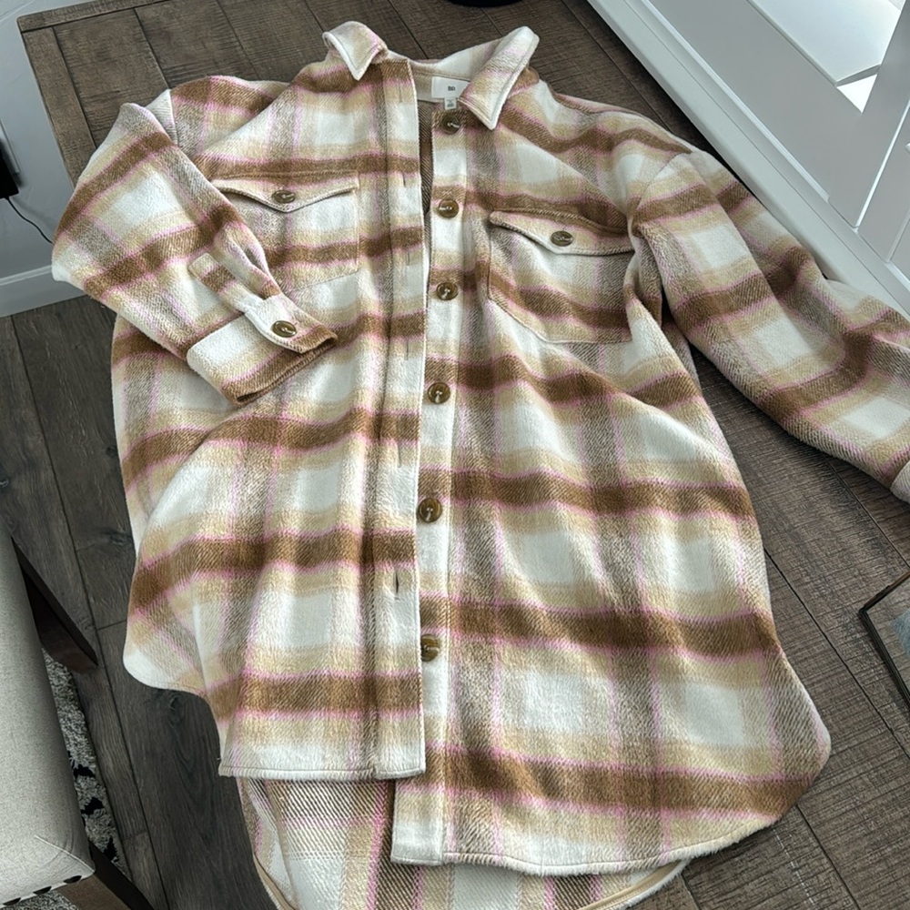 Long button up shacket